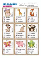 Vorschau - Spiele - animales Spanisch Spiel ¡No lo digas! - Seite 1