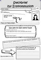 Vorschau - Mal- und Bastelvorlagen - Erstkommunion - Steckbrief - Seite 2