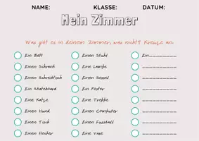 Vorschau - Arbeitsblätter - Mein Zimmer- dein Zimmer - Seite 1