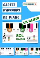 Aperçu - Fiches - La musique 🎶 SOL MAJEUR Cartes d'accords de piano 🎹 Les accords de piano apprendre Les accords de base au piano - Page de couverture