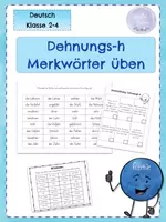 Vorschau - Arbeitsblätter - FREEBIE I Dehnungs-h I Merkwörter üben I Lernwörter - Deckblatt