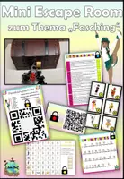 Vorschau - Arbeitsblätter - Mini Escape Room "Fasching" 5 Rätsel DaZ / Deutsch - Deckblatt