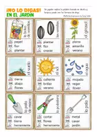 Vista previa - Juegos / Gamificación - En el jardín ¡No lo digas! juego para explicar palabras Español / E.L.E. - página 1