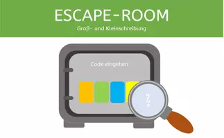 Vorschau - Spiele - Escape-Room-Spiel: Groß- und Kleinschreibung mit Lösungen - Deckblatt