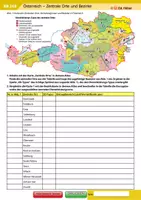 Vorschau - Arbeitsblätter - Österreich – Zentrale Orte und Bezirke - Deckblatt