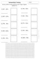 Vorschau - Arbeitsblätter - Rechenrätsel Frühling ZR 1000 schriftl Add und Subtr - Seite 1