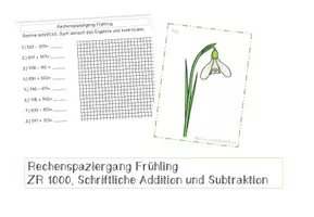 Vorschau - Arbeitsblätter - Rechenspaziergang Frühling ZR 1000 - Deckblatt