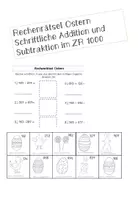 Vorschau - Arbeitsblätter - Rechenrätsel Ostern ZR 1000 schriftl Add und Subtr - Deckblatt
