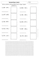 Vorschau - Arbeitsblätter - Rechenrätsel Ostern ZR 1000 schriftl Add und Subtr - Seite 1