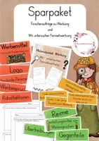 Vorschau - Arbeitsblätter - Sparpaket- Forscheraufträge Werbung und Wir untersuchen Fernsehwerbung - Deckblatt
