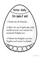 Vorschau - Arbeitsblätter - Oster-Rally im ZR 100 (Kopfrechnen, Ostern, würfeln, Malvorlagen) - Seite 1