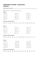 Aperçu - Feuilles d'exercices - Arithmétique mentale - Soustraction - Exercices avec mot solution - Page 1