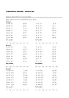 Aperçu - Feuilles d'exercices - Arithmétique mentale - Soustraction - Exercices d'association avec les mots solution - Page de couverture