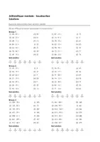 Aperçu - Feuilles d'exercices - Arithmétique mentale - Soustraction - Exercices d'association avec les mots solution - Page 1