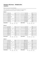 Aperçu - Feuilles d'exercices - Nombres décimaux - Multiplication - Exercices d'association avec des lignes - Page 1