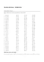 Aperçu - Feuilles d'exercices - Nombres décimaux - Multiplication - Choix multiple (Niveau 1, Niveau 2, Niveau 3) - Page 2