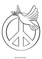 Vorschau - Mal- und Bastelvorlagen - Ausmalbilder "Frieden" / Friedenstaube / Peace (kostenlos/Freebie) - Seite 2