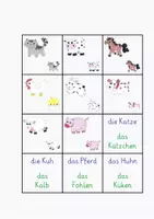 Vorschau - Spiele - 2 Sets Materialpaket DaZ DaF Bildkarten Tiere Bauernhof + Tierkinder - Seite 2