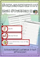 Vorschau - Arbeitsblätter - Schleichdiktat/Laufdiktat zum stummen h (3-fach differenziert) - Deckblatt
