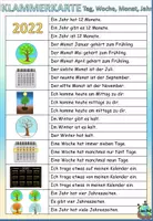 Vorschau - Aufgabenkarten - Klammerkarte "Tag, Woche, Monat, Jahr" Thema Kalender und Zeit - DaZ / Deutsch - Deckblatt