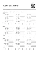 Vorschau - Arbeitsblätter - Negative Zahlen multiplizieren und dividieren - Übungen mit Lösungen - Deckblatt