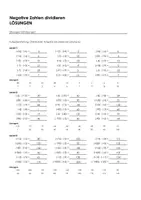 Vorschau - Arbeitsblätter - Negative Zahlen multiplizieren und dividieren - Übungen mit Lösungen - Seite 1