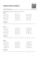 Vorschau - Arbeitsblätter - Negative Zahlen multiplizieren und dividieren - Übungen mit Lösungswort - Deckblatt
