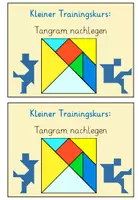 Vorschau - Arbeitsblätter - Kleiner Trainingskurs: Tangram nachlegen (2 Niveaus) - Seite 1