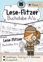 Vorschau - Arbeitsblätter - Lese-Flitzer | Buchstabe A/a | Lesetempo-Training | Druckschrift - Deckblatt