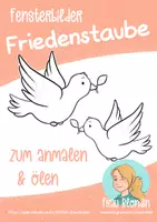 Vorschau - Mal- und Bastelvorlagen - Fensterbilder Friedenstaube Ausmalbild - Deckblatt