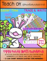 Vista previa - Unidades / Secuencias / Situaciones de Aprendizaje - I CAN COUNT Easter Mats Spelling Numbers - Portada