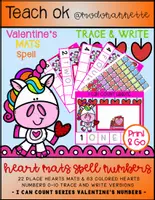 Vista previa - Unidades / Secuencias / Situaciones de Aprendizaje - I CAN COUNT Valentine's Hearts Mat Spelling Numbers - Portada