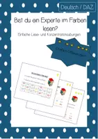 Vorschau - Fördermaterial/Inklusion - Lesespiel: Bist du ein Experte im Farben lesen? (Dreifach Differenziert) - Deckblatt