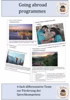 Vorschau - Text - Going abroad programmes Texte + Laufzettel (4-fach differenziert) - Deckblatt