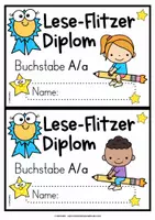 Vorschau - Bildkarten - FREEBIE | Diplom "Lese-Flitzer" | A - Z | DRUCKSCHRIFT - Seite 1