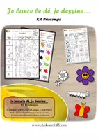 Aperçu - Apprentissages en autonomie - Je lance le dé, je dessine... - Kit Printemps - Page de couverture