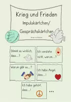 Vorschau - Aufgabenkarten - Gesprächskärtchen/Impulskärtchen - Krieg und Frieden - Deckblatt