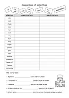 Vorschau - Arbeitsblätter - Comparison of adjevtives comparative/superlative - Deckblatt