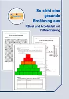 Vorschau - Arbeitsblätter - So sieht eine gesunde Ernährung aus - Deckblatt