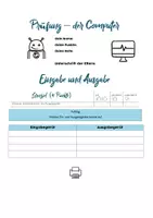 Vorschau - Test - Prüfung zur Unterrichtseinheit Computer inkl. Lösungen - Seite 1