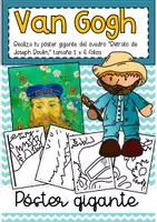 Vista previa - Manualidades / Dibujos para colorear - Van Gogh póster colaborativo del cuadro "El cartero Joseph Roulin". - Portada