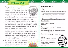 Vorschau - Aufgabenkarten - Easter - 6 Reading Task Cards (inkl. Vokabelliste und Lösungen) - Seite 1