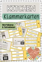 Vorschau - Stationenlernen - KITCHEN Klammerkarten Wortschatz Englisch - Deckblatt