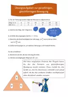 Vorschau - Arbeitsblätter - Übungsaufgaben gleichförmige Bewegung - Deckblatt