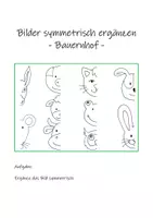 Vorschau - Mal- und Bastelvorlagen - Bilder symmetrisch ergänzen Bauernhof - Deckblatt