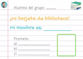 Vista previa - Hojas de trabajo - Tarjeta de biblioteca - Portada
