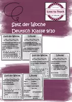 Vorschau - Merkblätter - Satz der Woche Deutsch für Klasse 9 und 10 - Deckblatt
