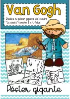 Vista previa - Manualidades / Dibujos para colorear - Van Gogh póster colaborativo del cuadro "La siesta". - Portada