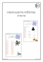 Vorschau - Arbeitsblätter - Verwandte Wörter: Ableitungen von a / ä / au / äu / eu - Deckblatt