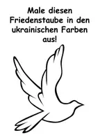Vorschau - Mal- und Bastelvorlagen - Friedensbotschaften für den Ukraine-Krieg - Friedenstauben basteln - Seite 1